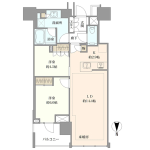 渋谷区富ヶ谷ブリリアタワー代々木公園クラッシィの間取り図