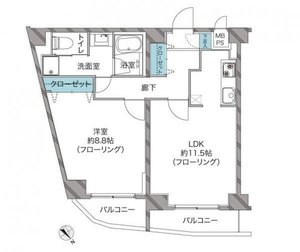 台東区浅草橋クレアシオン浅草2の間取り図
