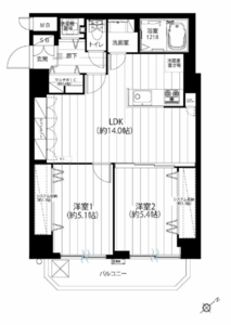 中央区日本橋中洲日商岩井日本橋浜町マンション4199万円の間取り図