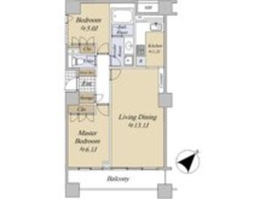 品川区荏原グランドメゾン武蔵小山7290万円の間取り図