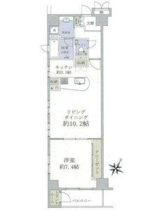 中央区築地グリーンパーク銀座デプレ5250万円の間取り図