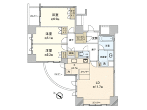 文京区向丘アトラスヒルズ文京白山の間取り図