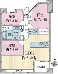 台東区竜泉ミサワホームズ三ノ輪の間取り図