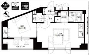 中央区日本橋箱崎町デリード日本橋箱崎3890万円の間取り図