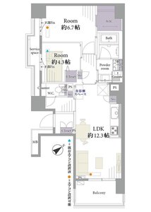 北区豊島パークタワー王子リバーグレイスの間取り図
