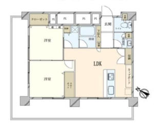 目黒区目黒朝日中目黒マンション4690万円の間取り図
