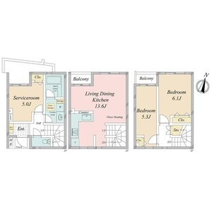 世田谷区上馬リムテラス三軒茶屋5980万円の間取り図
