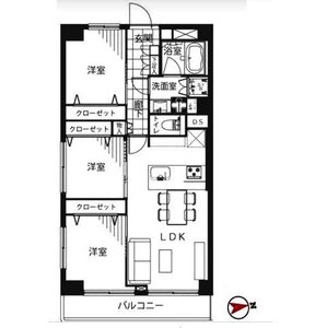 墨田区立川両国スカイハイツの間取り図