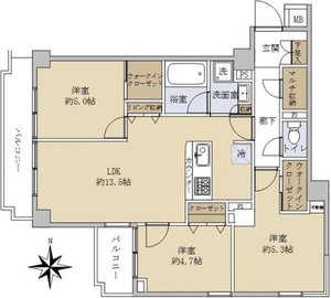 板橋区幸町カーサ大山幸町の間取り図