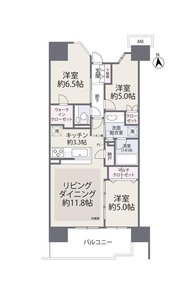 大田区西六郷プラウドシティ大田六郷フォレスト街区5480万円の間取り図