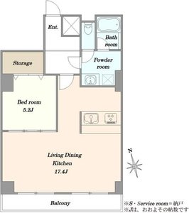 中央区入船ライオンズマンション新富町第25280万円の間取り図