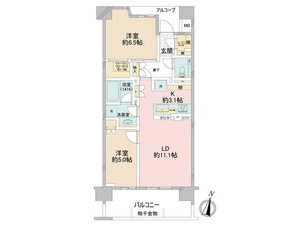 杉並区和田ザパークハウス杉並和田6480万円の間取り図