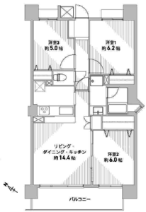 板橋区東坂下パークハイツ板橋志村の間取り図