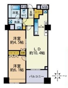 中野区新井パークハウス中野アーバンス4780万円の間取り図