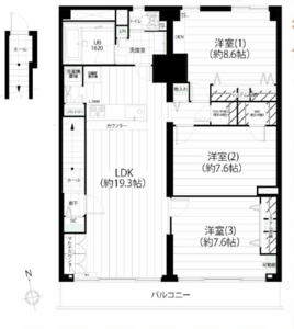 新宿区弁天町クレセントマンション7099万円の間取り図