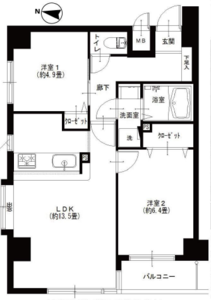 台東区入谷グランベル上野の杜の間取り図
