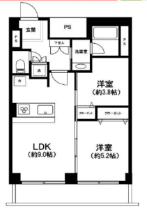 中央区新川越前堀永谷マンションの間取り図