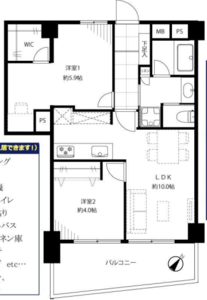 中央区日本橋浜町ニューハウス浜町3780万円の間取り図