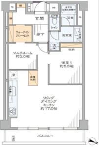 新宿区西新宿ストークマンション新宿5480万円の間取り図
