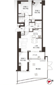 中野区本町プラウド中野本町7980万円の間取り図