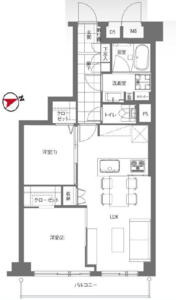 新宿区筑土八幡町神楽坂ハウス4280万円の間取り図