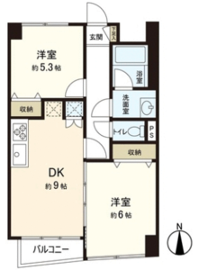 中野区中央東中野フレンドマンション3180万円の間取り図