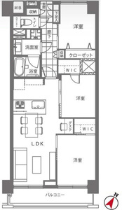 渋谷区猿楽町サンビューハイツ渋谷6780万円の間取り図