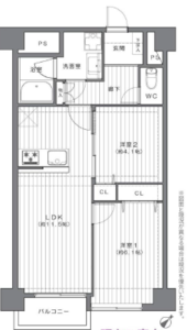 文京区本駒込ライオンズマンション駒込第23280万円の間取り図