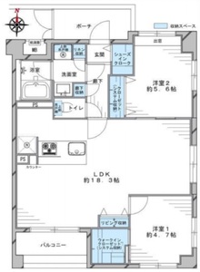 墨田区太平コスモ錦糸町グランシティの間取り図
