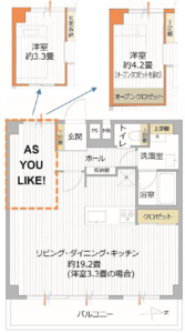 港区南青山シャトー青山第35990万円の間取り図
