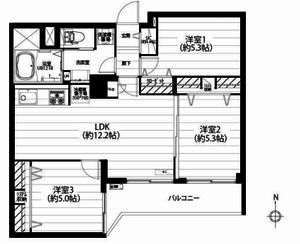 豊島区長崎椎名町マンションの間取り図