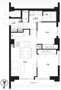 新宿区南元町ベラビスタ信濃町3980万円の間取り図