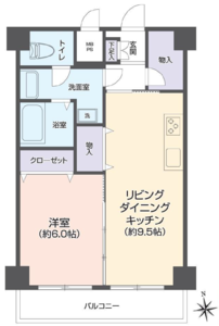 新宿区四谷ロジマン御苑の間取り図