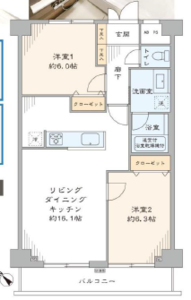 文京区白山藤和白山コープ4580万円の間取り図