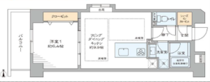 文京区後楽クオリア後楽園の間取り図