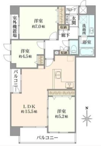 中野区本町シーアイマンション新中野6180万円の間取り図