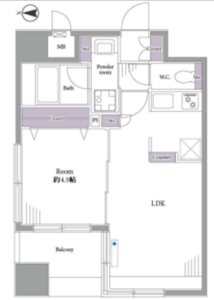 中野区本町モナーク新中野ステーションプラザ3099万円の間取り図