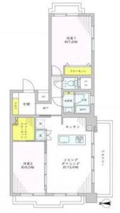 中野区中央鍋屋横丁住宅の間取り図