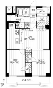 渋谷区代々木メゾンドール代々木4099万円の間取り図