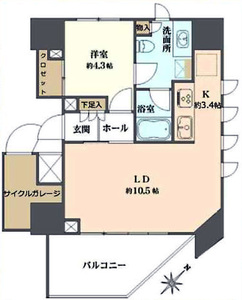 渋谷区千駄ヶ谷ヴァントヌーベル代々木の間取り図