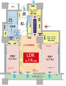 新宿区百人町西戸山タワーホウムズノースタワーの間取り図