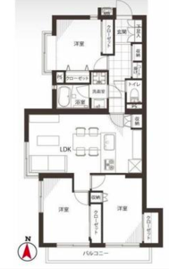 中野区中野ライオンズマンション中野第24480万円の間取り図