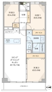 江東区森下東建ニューハイツ元加賀の間取り図