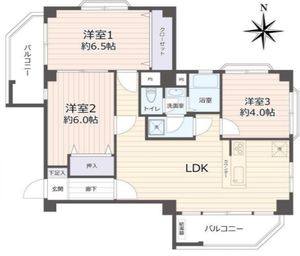 新宿区中落合中落合東豊エステート3840万円の間取り図