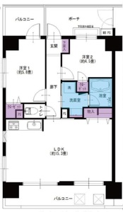 墨田区緑ライオンズマンション錦糸町親水公園第2の間取り図
