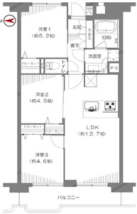 墨田区太平ライオンズマンション錦糸町第2の間取り図