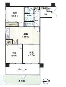 江東区亀戸トーア第2亀戸マンションの間取り図