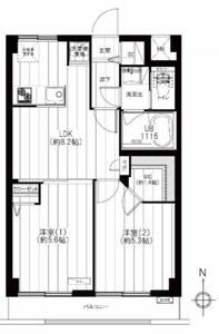 新宿区上落合ダイアパレス上落合の間取り図