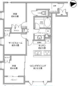 中野区上高田エクセレント新井薬師前の間取り図