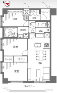 板橋区熊野町ナイスアーバン池袋山手通りの間取り図